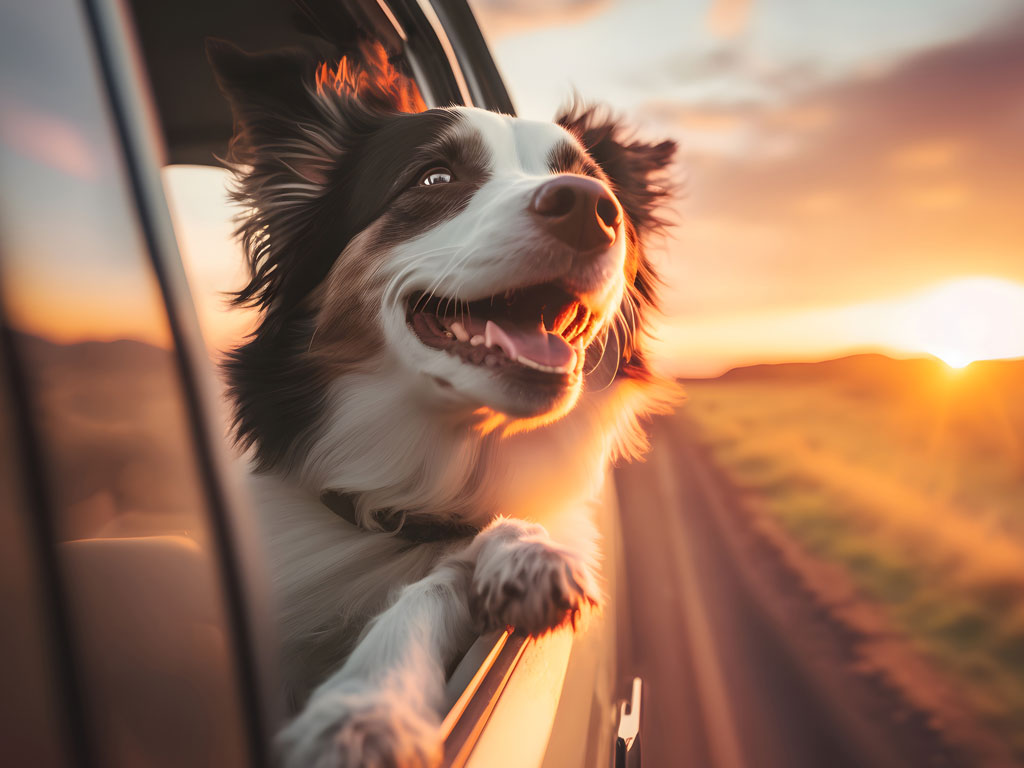 Dog in a car window